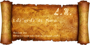 Légrádi Mara névjegykártya
